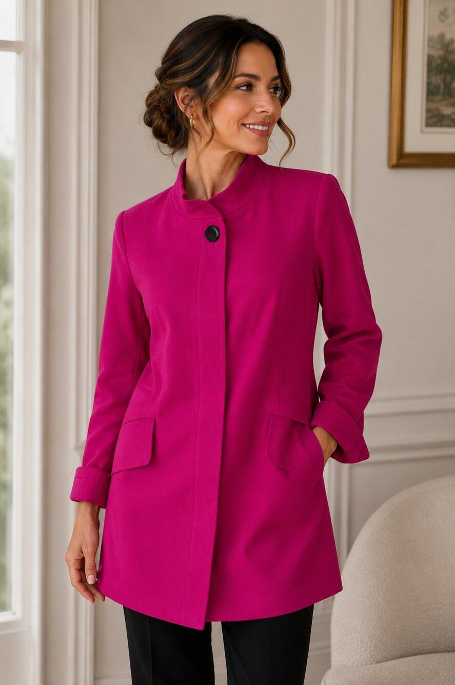 VTG Escada Margaretha Ley Fuchsia Virgin Wool Jacket Germany EU 38 Founder Era